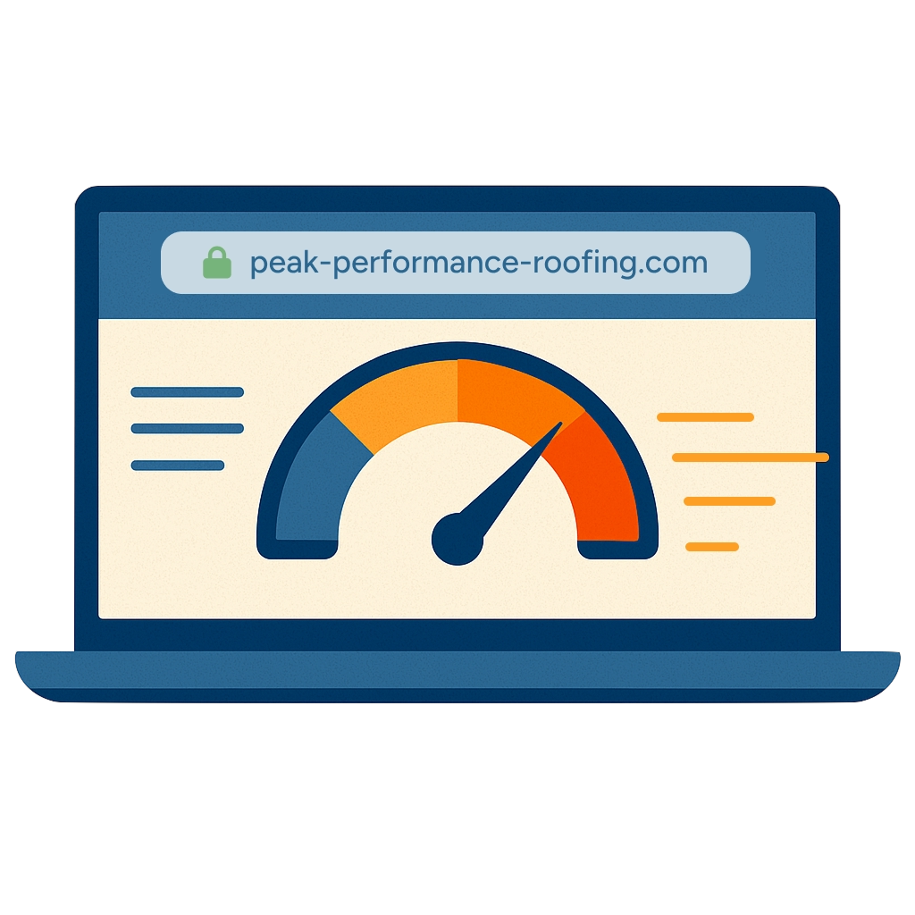 Roofing Website Performance Dashboard showing metrics and analytics